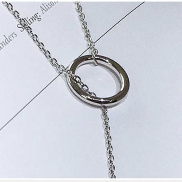 NEW 925 Sterling Silver Circle Long Chain Necklace - Picture 7 of 16